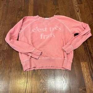 ASO Meghan Markle - MOTHER C’est Très Frais Graphic Sweatshirt Coral Size S